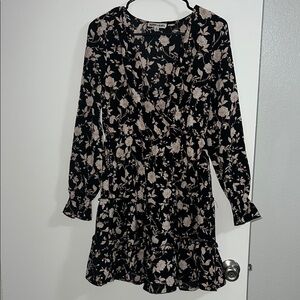 Mini Long Sleeve Flower Dress